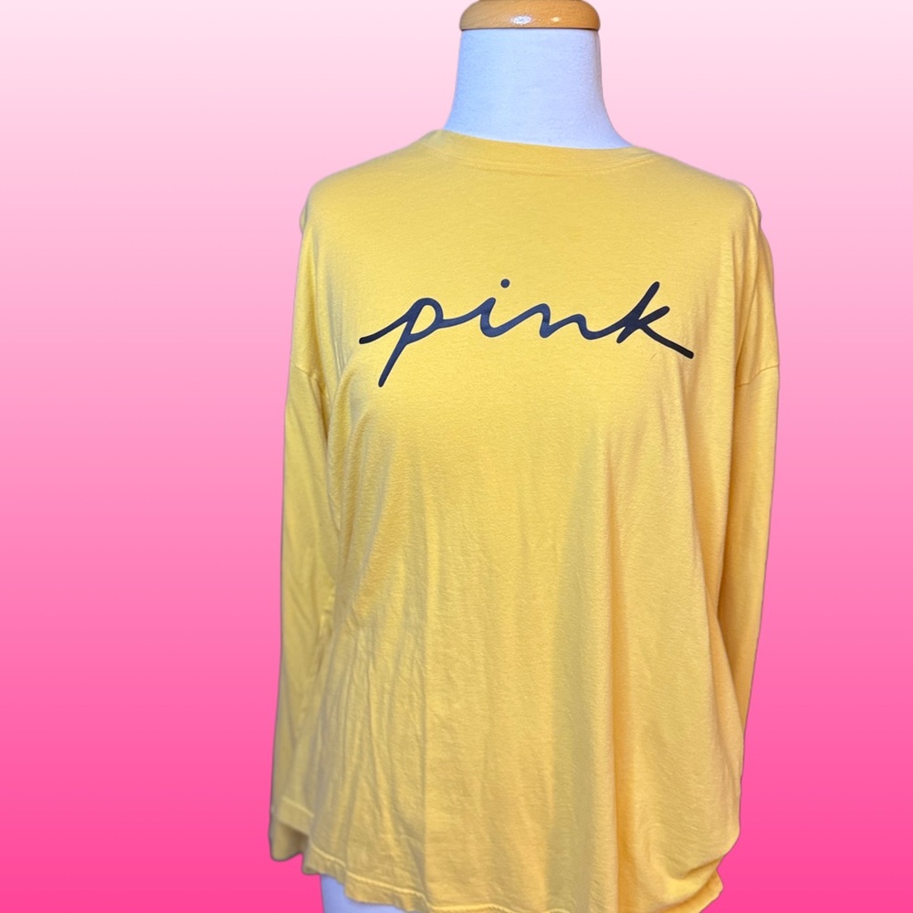 PINK Victoria's Secret Yellow Relaxed Long Sleeve Tee